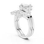 2.83 CT Emerald Cut Crown Cluster Diamond Engagement Ring