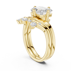 2.83 CT Emerald Cut Crown Cluster Diamond Engagement Ring