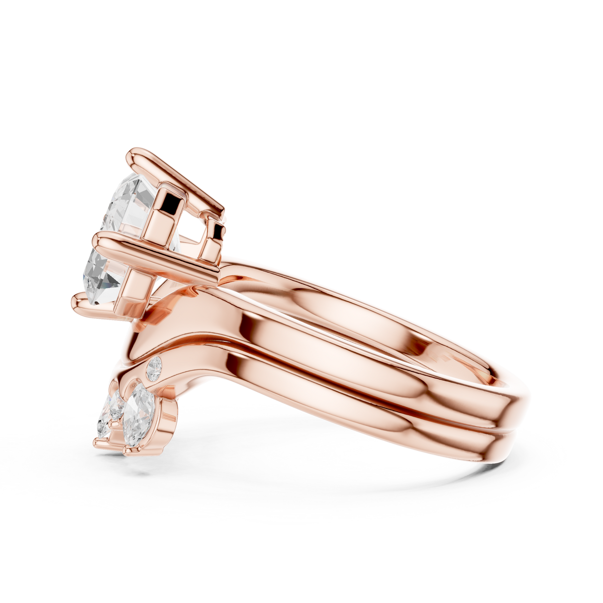 Emerald Cut Crown Cluster Diamond Engagement Ring – view 8 of 12, lab grown diamond ring | Jewelix Atelier