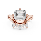 2.83 CT Emerald Cut Crown Cluster Diamond Engagement Ring