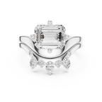 2.83 CT Emerald Cut Crown Cluster Diamond Engagement Ring