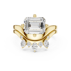 2.83 CT Emerald Cut Crown Cluster Diamond Engagement Ring