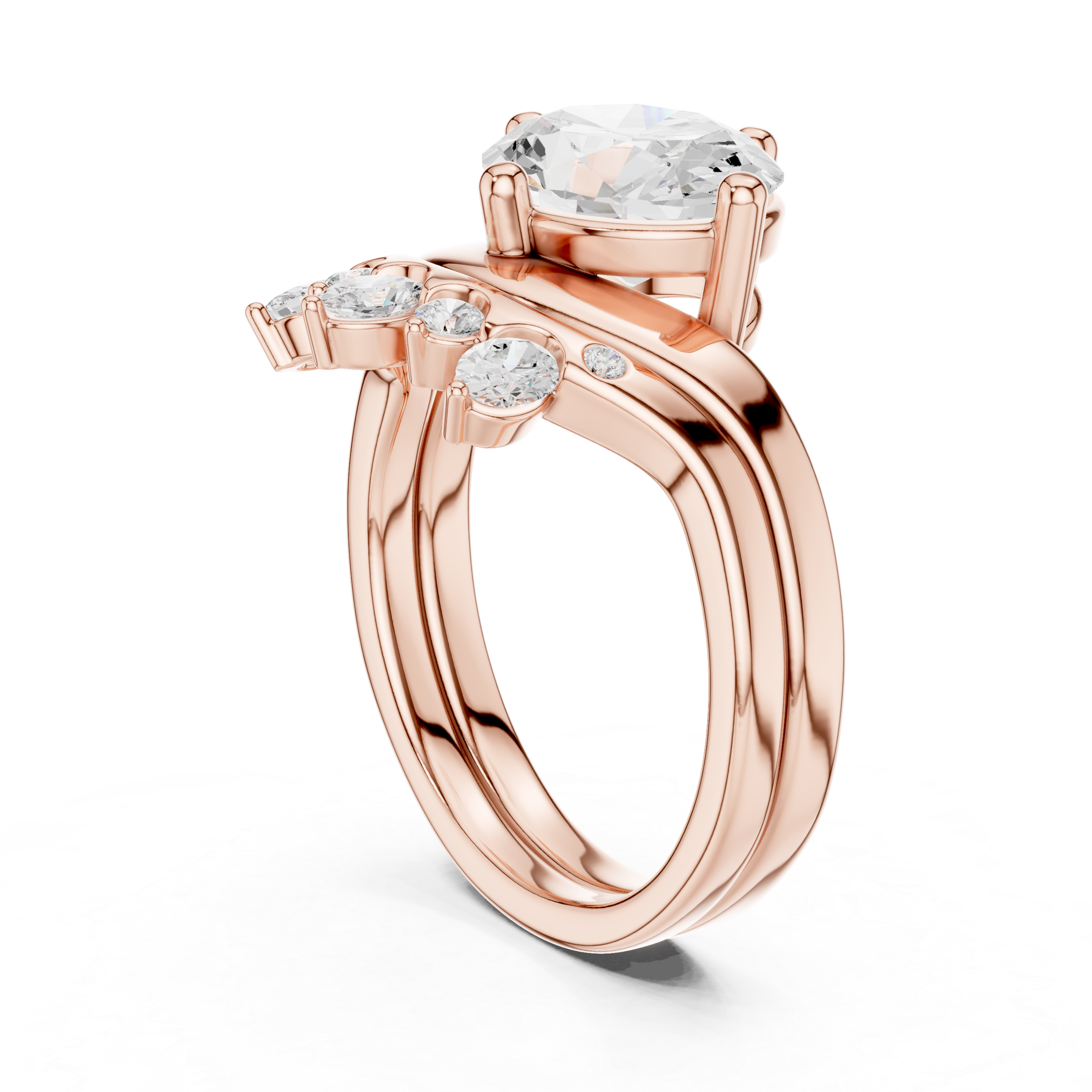 2.83 CT Oval Cut Crown Cluster Diamond Engagement Ring