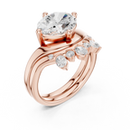 2.83 CT Oval Cut Crown Cluster Diamond Engagement Ring