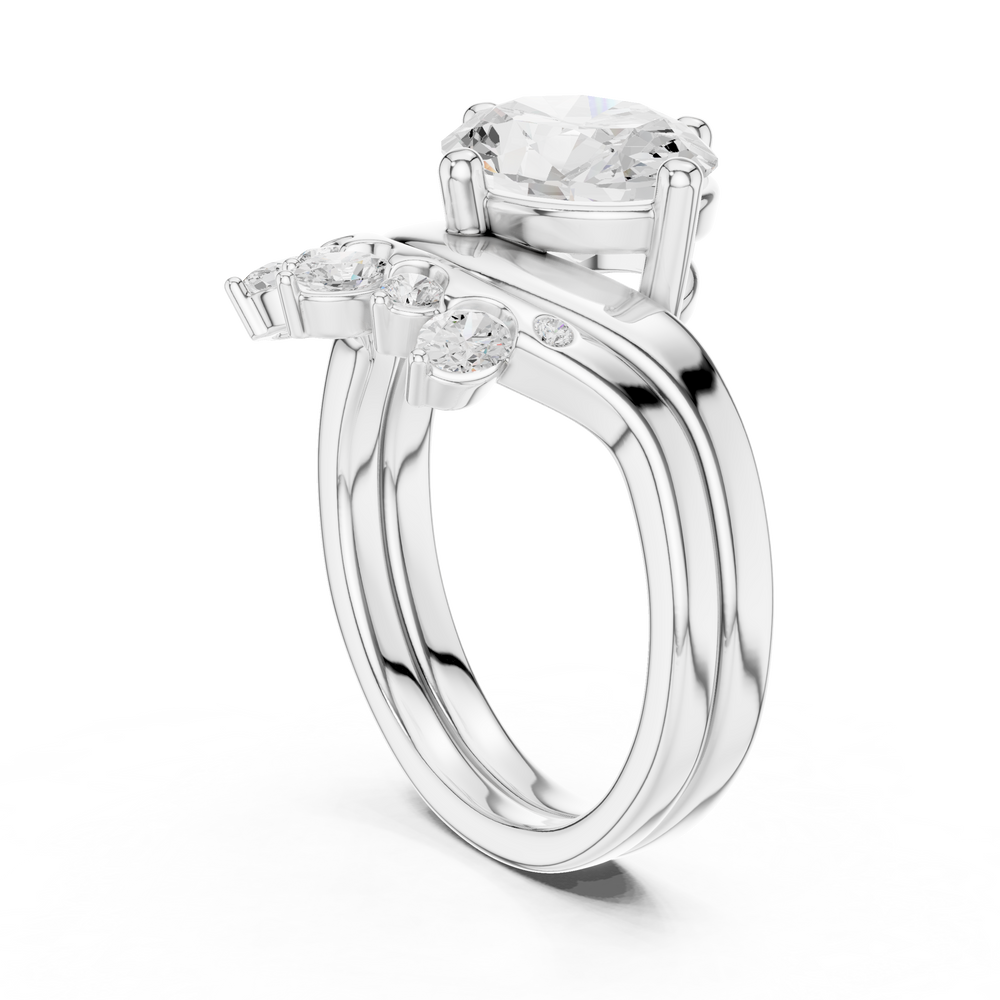 2.83 CT Oval Cut Crown Cluster Diamond Engagement Ring