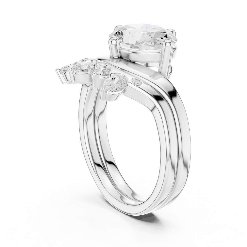 2.83 CT Oval Cut Crown Cluster Diamond Engagement Ring