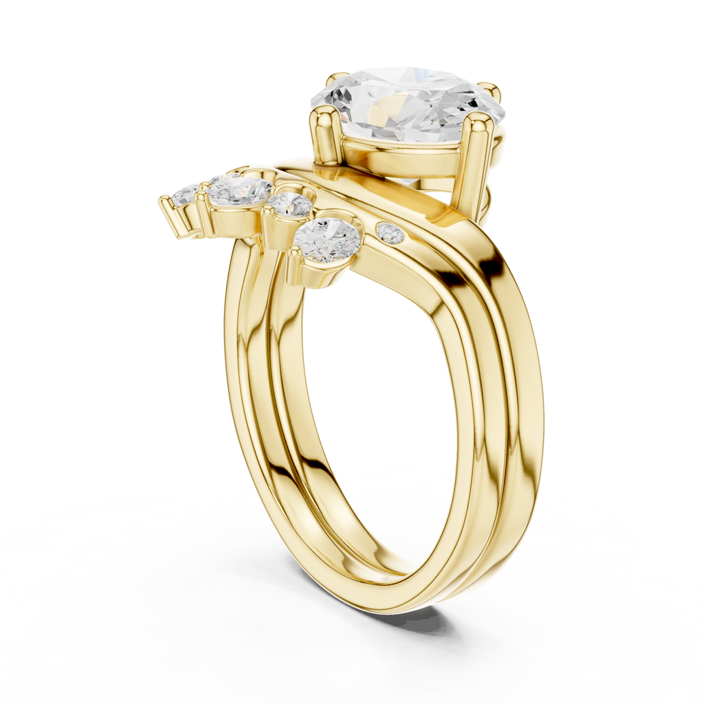 2.83 CT Oval Cut Crown Cluster Diamond Engagement Ring