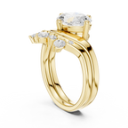 2.83 CT Oval Cut Crown Cluster Diamond Engagement Ring