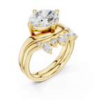 2.83 CT Oval Cut Crown Cluster Diamond Engagement Ring