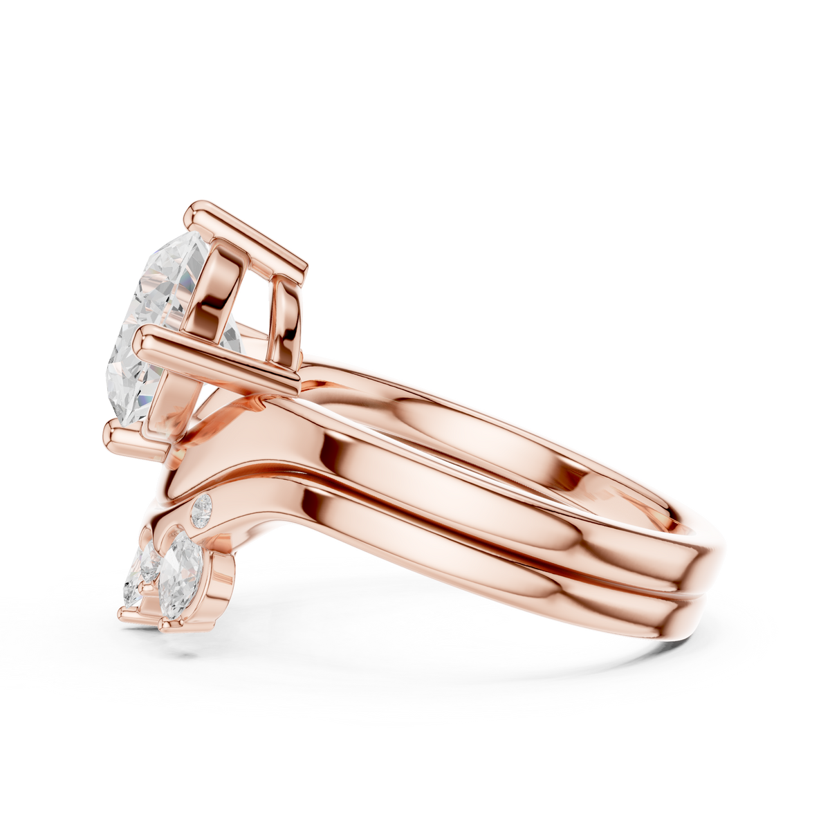 Oval Cut Crown Cluster Diamond Engagement Ring – view 8 of 12, lab grown diamond ring | Jewelix Atelier