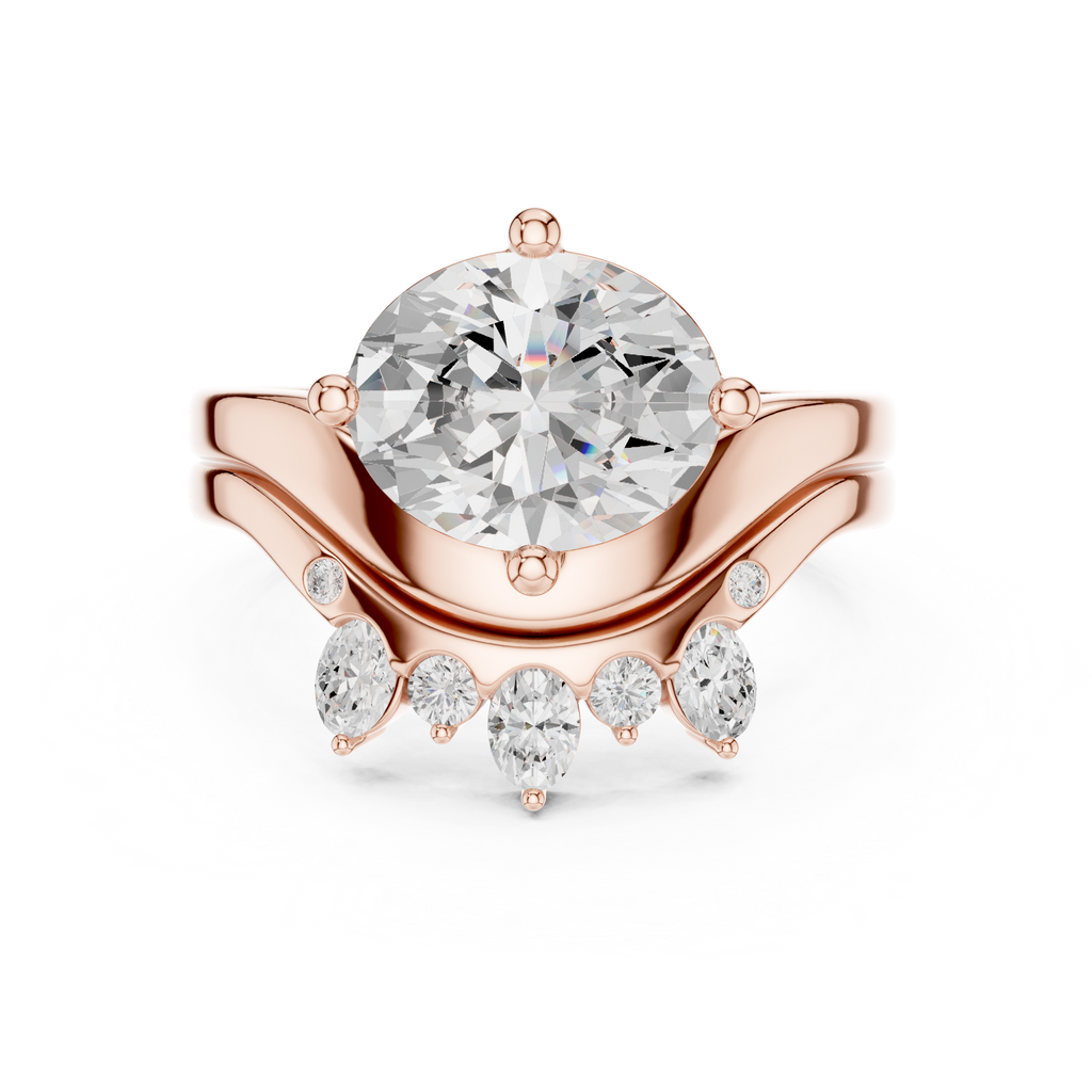 2.83 CT Oval Cut Crown Cluster Diamond Engagement Ring