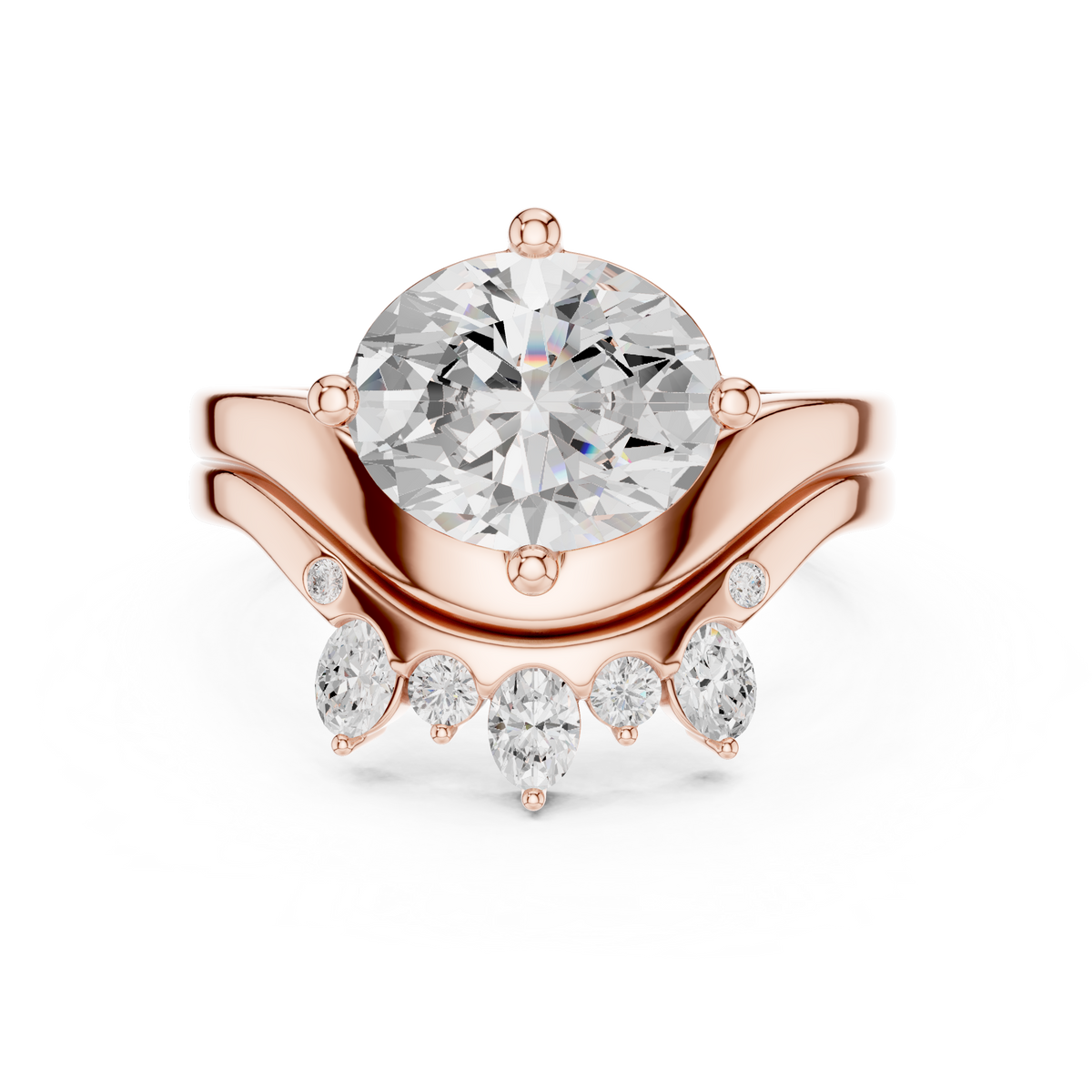 Oval Cut Crown Cluster Diamond Engagement Ring – view 5 of 12, lab grown diamond ring | Jewelix Atelier