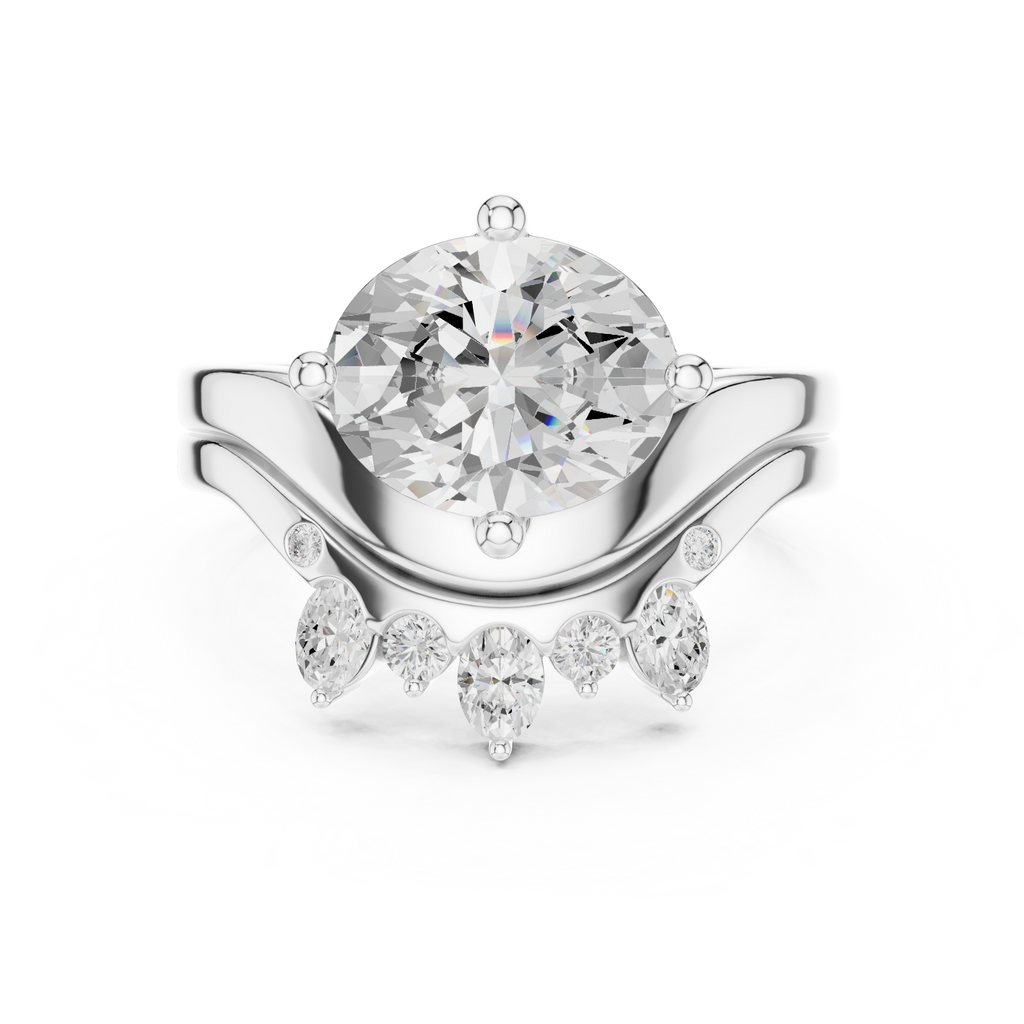 2.83 CT Oval Cut Crown Cluster Diamond Engagement Ring