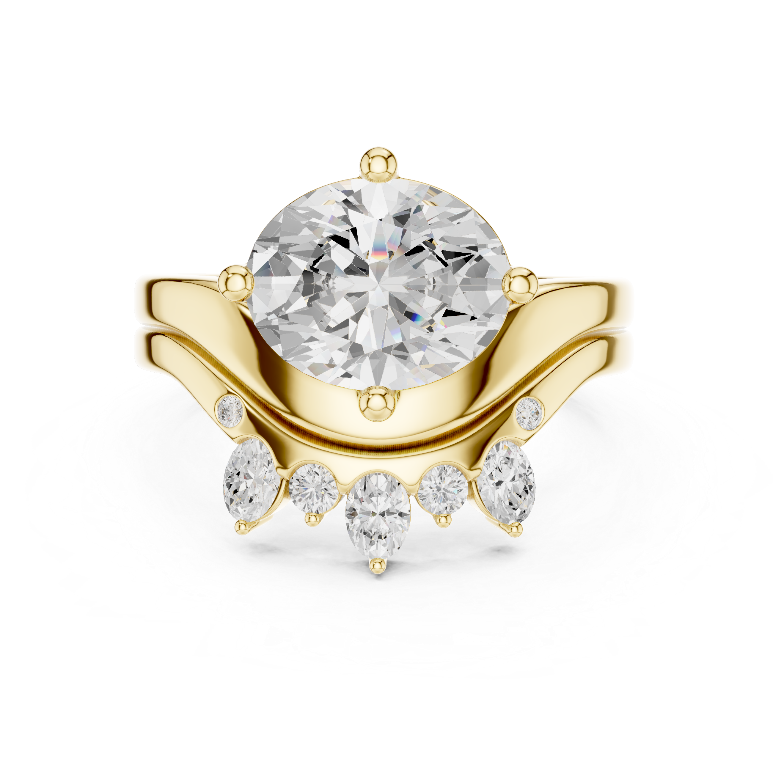 2.83 CT Oval Cut Crown Cluster Diamond Engagement Ring