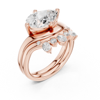 2.83 CT Pear Cut Crown Cluster Diamond Engagement Ring