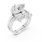 2.83 CT Pear Cut Crown Cluster Diamond Engagement Ring