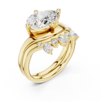 2.83 CT Pear Cut Crown Cluster Diamond Engagement Ring