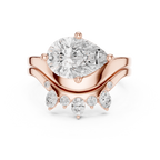 2.83 CT Pear Cut Crown Cluster Diamond Engagement Ring