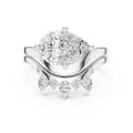 2.83 CT Pear Cut Crown Cluster Diamond Engagement Ring