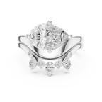 2.83 CT Pear Cut Crown Cluster Diamond Engagement Ring