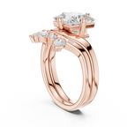 2.83 CT Princess Cut Crown Cluster Diamond Engagement Ring