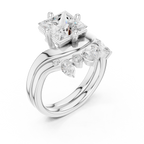 2.83 CT Princess Cut Crown Cluster Diamond Engagement Ring
