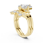 2.83 CT Princess Cut Crown Cluster Diamond Engagement Ring