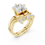 2.83 CT Princess Cut Crown Cluster Diamond Engagement Ring