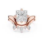 2.83 CT Princess Cut Crown Cluster Diamond Engagement Ring