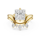 2.83 CT Princess Cut Crown Cluster Diamond Engagement Ring