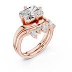 2.83 CT Radiant Cut Crown Cluster Diamond Engagement Ring