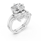 2.83 CT Radiant Cut Crown Cluster Diamond Engagement Ring