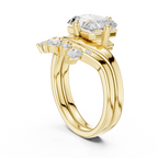 2.83 CT Radiant Cut Crown Cluster Diamond Engagement Ring