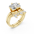 2.83 CT Radiant Cut Crown Cluster Diamond Engagement Ring