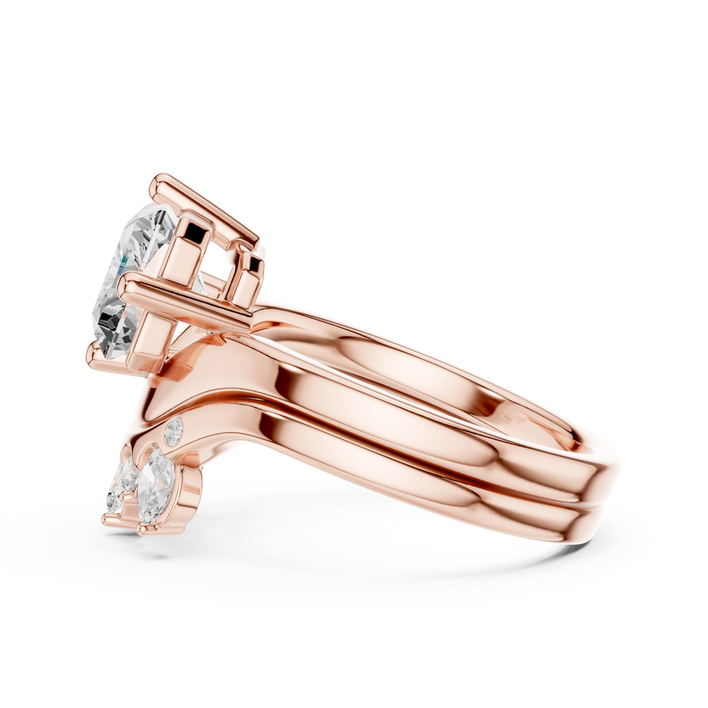 2.83 CT Radiant Cut Crown Cluster Diamond Engagement Ring