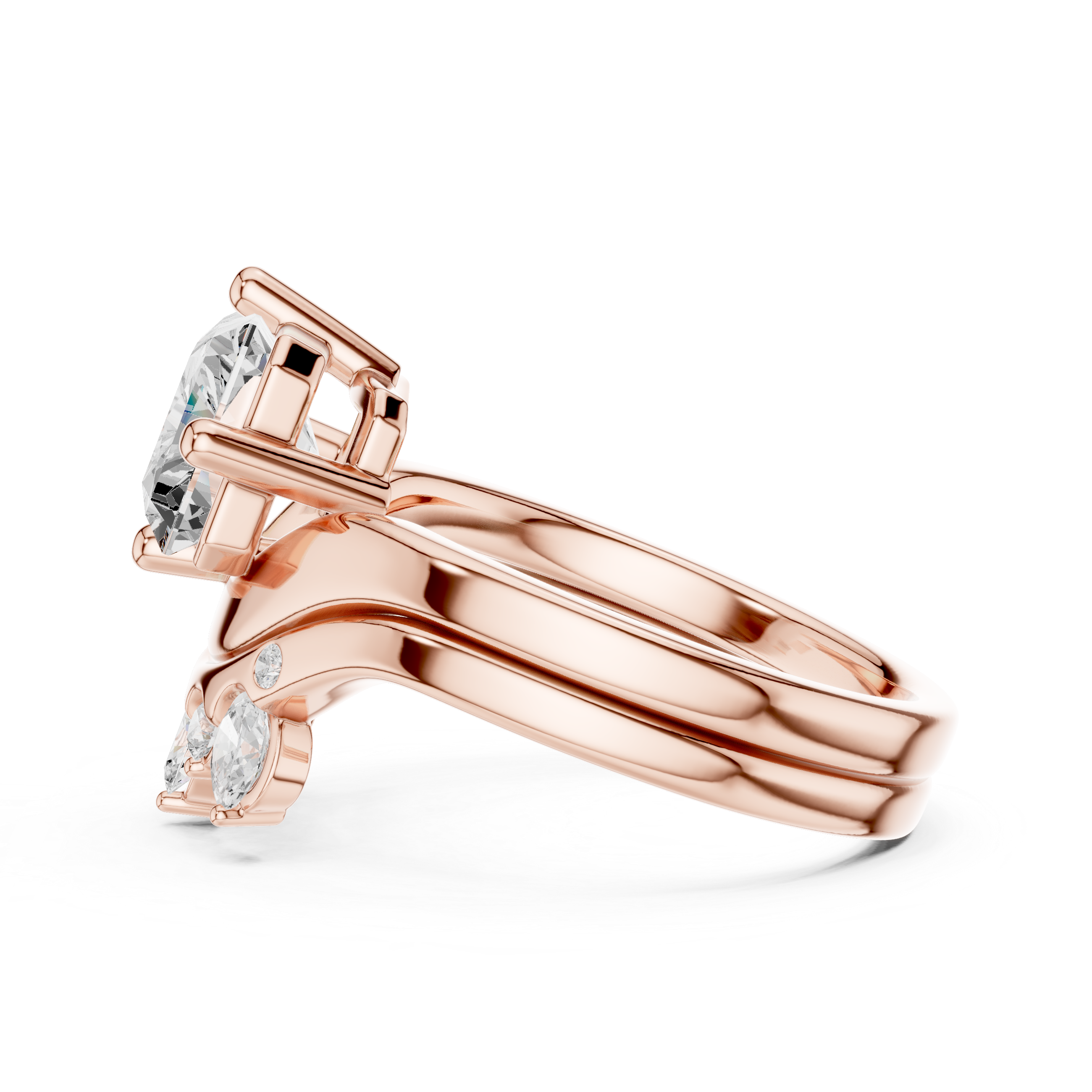 2.83 CT Radiant Cut Crown Cluster Diamond Engagement Ring