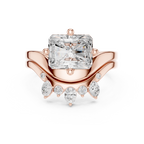 2.83 CT Radiant Cut Crown Cluster Diamond Engagement Ring