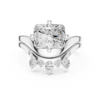 2.83 CT Radiant Cut Crown Cluster Diamond Engagement Ring