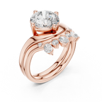 2.83 CT Round Cut Crown Cluster Diamond Engagement Ring
