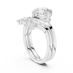 2.83 CT Round Cut Crown Cluster Diamond Engagement Ring