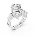 2.83 CT Round Cut Crown Cluster Diamond Engagement Ring