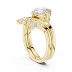 2.83 CT Round Cut Crown Cluster Diamond Engagement Ring
