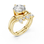 2.83 CT Round Cut Crown Cluster Diamond Engagement Ring
