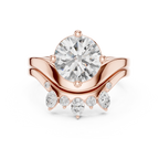 2.83 CT Round Cut Crown Cluster Diamond Engagement Ring