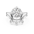 2.83 CT Round Cut Crown Cluster Diamond Engagement Ring
