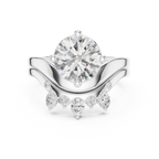 2.83 CT Round Cut Crown Cluster Diamond Engagement Ring