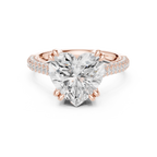 Heart Cut Hidden Halo Diamond Engagement Ring