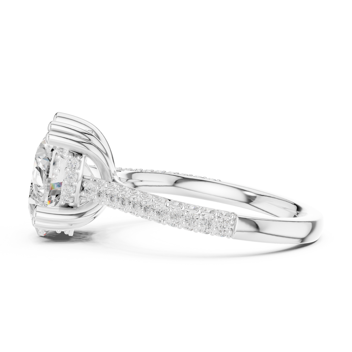 Heart Cut Hidden Halo Lab Grown Diamond Engagement Ring – Style DDLR-955 – view 4 of 12 | Jewelix Atelier