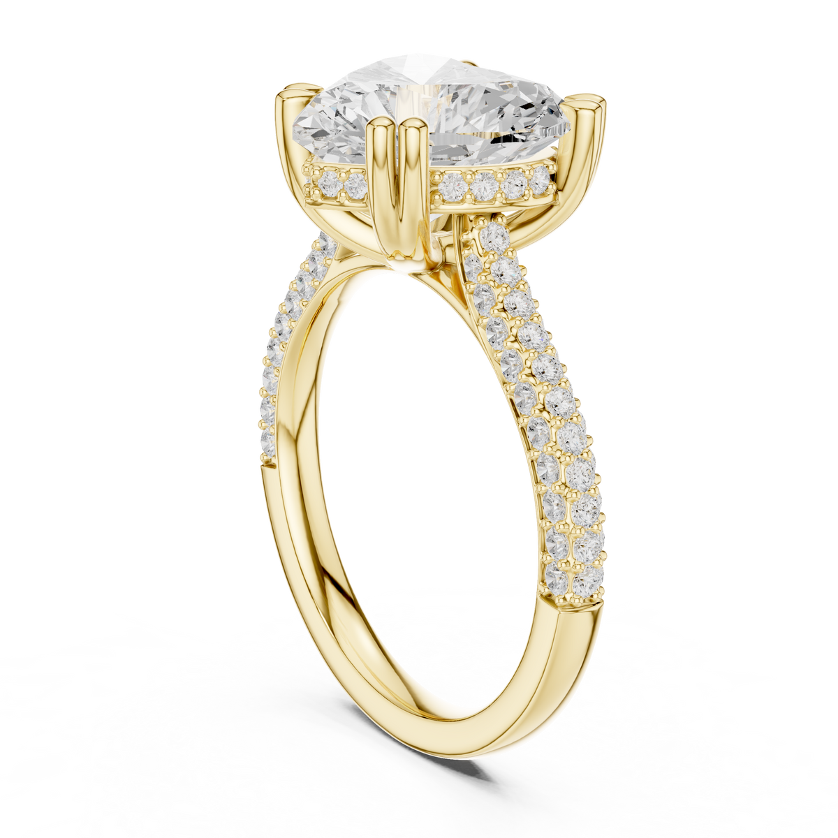 Heart Cut Hidden Halo Lab Grown Diamond Engagement Ring – Style DDLR-955 – view 11 of 12 | Jewelix Atelier