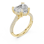 Heart Cut Hidden Halo Diamond Engagement Ring